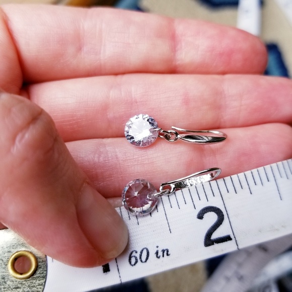 .925 Sterling Silver Drop Zorcon Copper Earrings - Picture 4 of 4